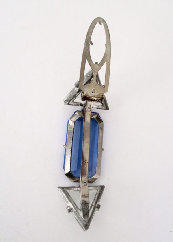 Antique Art-Deco Blue & Clear Paste Fur Clip - Image 5