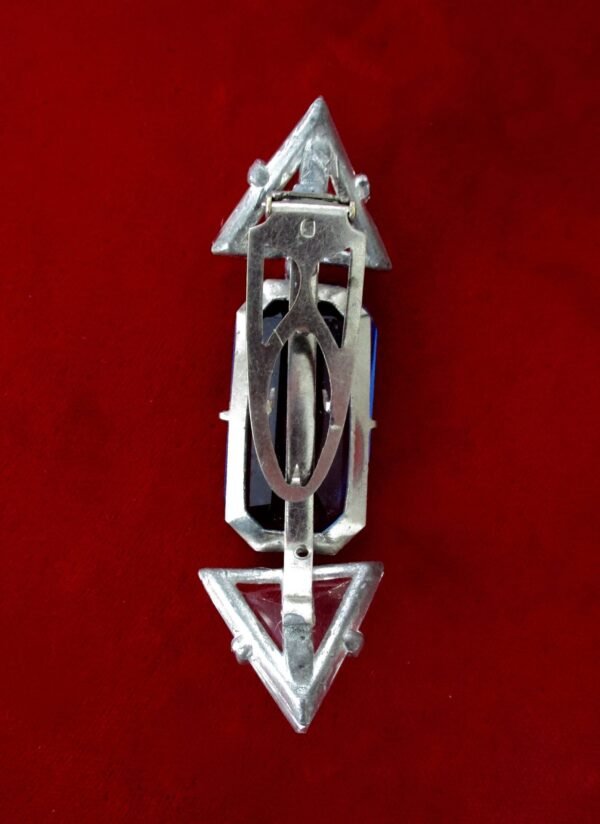 Antique Art-Deco Blue & Clear Paste Fur Clip - Image 6