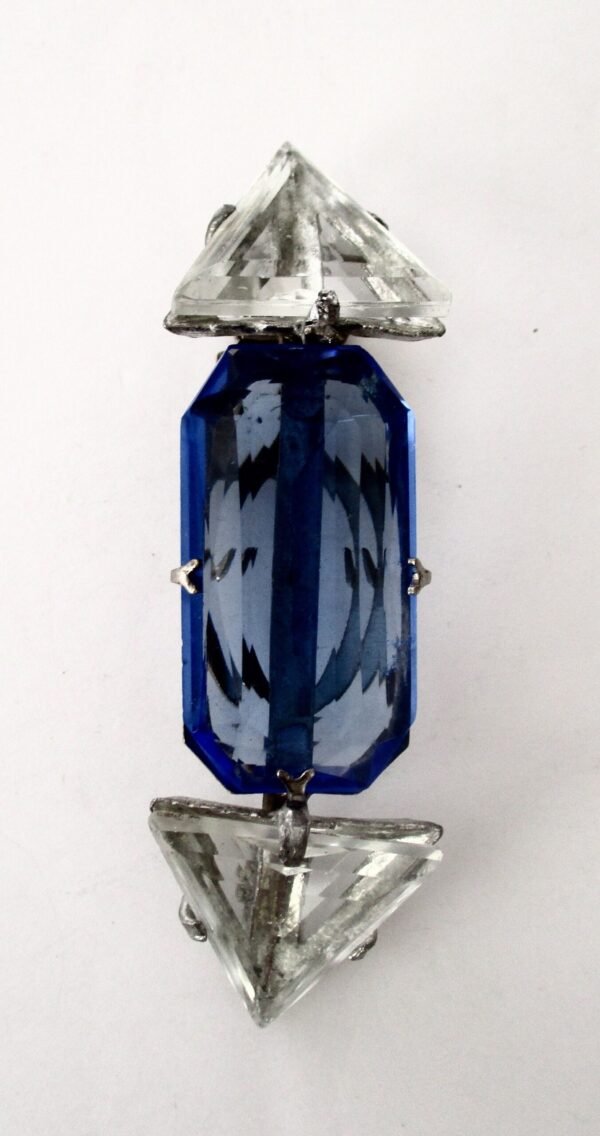 Antique Art-Deco Blue & Clear Paste Fur Clip - Image 2