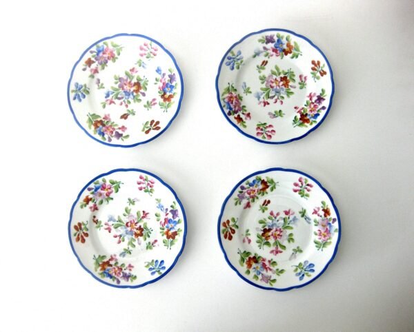 Set of (4)  Antique Hand-Painted Desert Plates by Dresden