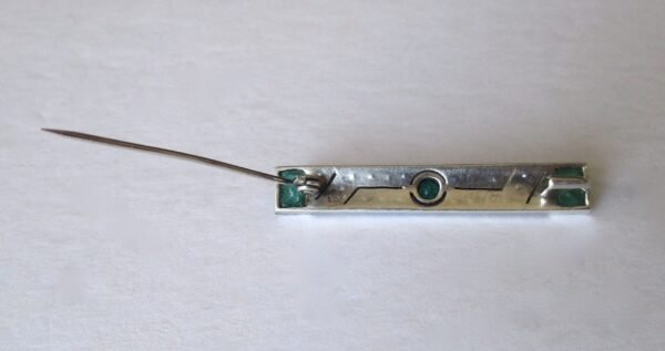 Antique Art-Deco 935 Silver & Crystal Paste Pin - Image 6