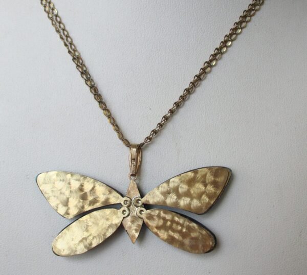 Antique Blue Butterfly Glass Pendant/Necklace - Image 5