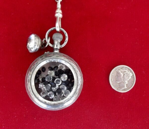 Antique Victorian Shaker Locket Necklace With Georgian Round Paste Button - Image 6