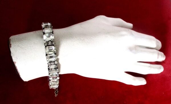 Vintage Eisenberg Ice Sterling Silver & Clear Paste Bracelet