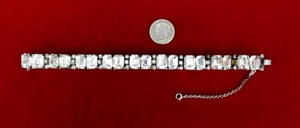Vintage Eisenberg Ice Sterling Silver & Clear Paste Bracelet - Image 2