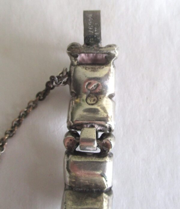 Vintage Eisenberg Ice Sterling Silver & Clear Paste Bracelet - Image 4