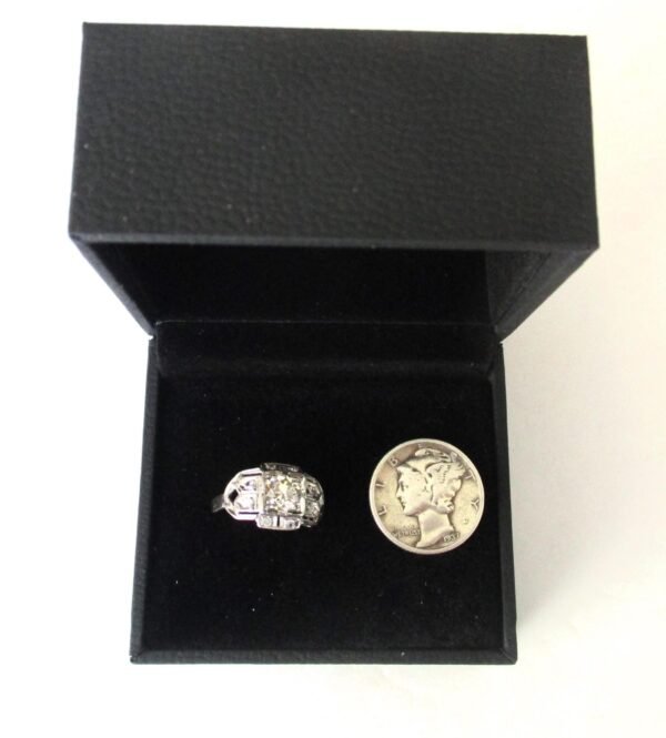 Vintage 9-Stone Platinum & Diamond Engagement Ring of 1.6 cts/Wedding/Boho/Hippie - Image 5