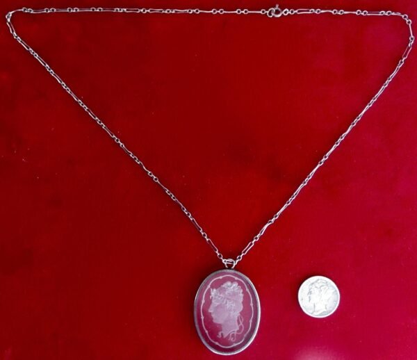 Antique Reverse-Etched Cameo Crystal Pendant Necklace/Wedding/Hippie/Boho - Image 5