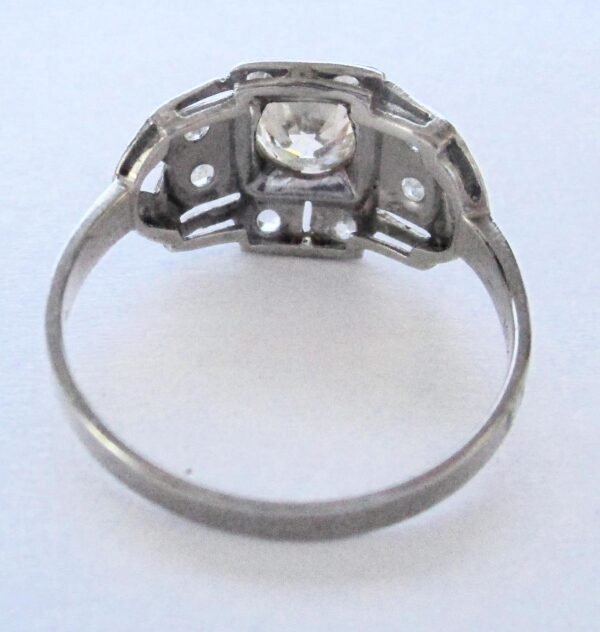 Vintage 9-Stone Platinum & Diamond Engagement Ring of 1.6 cts/Wedding/Boho/Hippie - Image 6