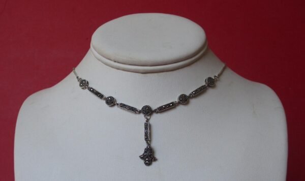 Vintage Sterling Silver & Marcasite Handmade  Necklace/Wedding/Boho/HIppie - Image 4