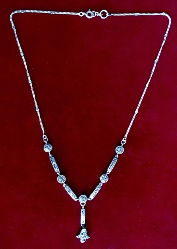 Vintage Sterling Silver & Marcasite Handmade  Necklace/Wedding/Boho/HIppie - Image 2