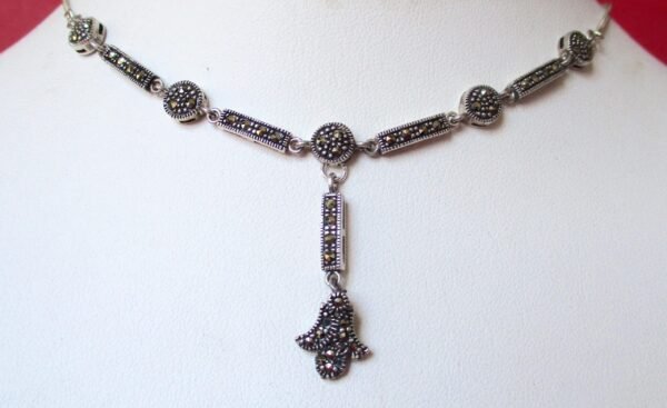 Vintage Sterling Silver & Marcasite Handmade  Necklace/Wedding/Boho/HIppie