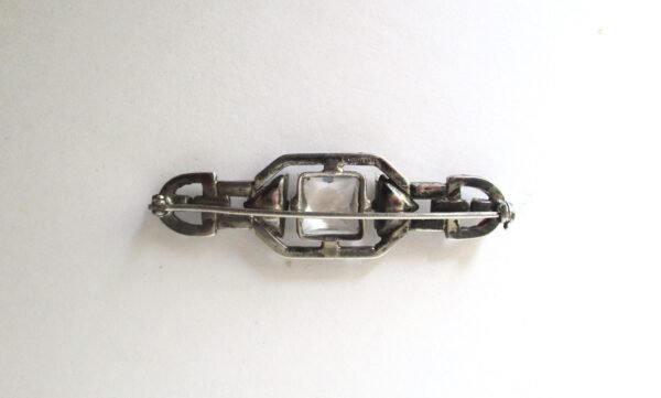 Antique Sterling Silver - Marcasite - Crystal Pin/Brooch/Wedding/Boho - Image 2