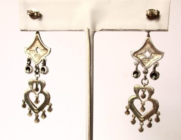Pair of Vintage Sterling Silver & Marcasite Chandelier Earrings/Hippie/Boho - Image 5