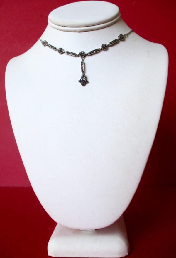 Vintage Sterling Silver & Marcasite Handmade  Necklace/Wedding/Boho/HIppie - Image 3