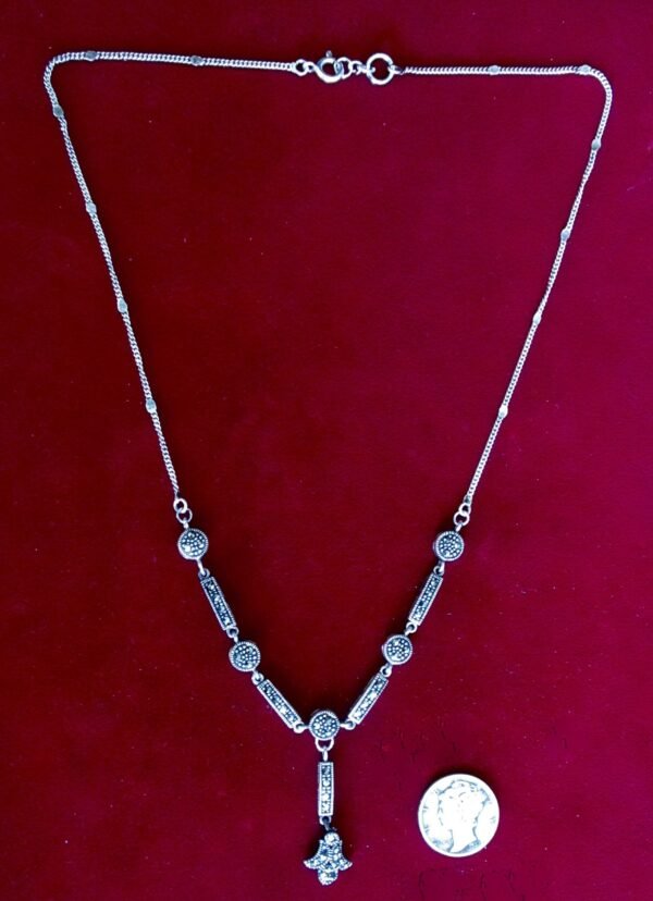 Vintage Sterling Silver & Marcasite Handmade  Necklace/Wedding/Boho/HIppie - Image 6