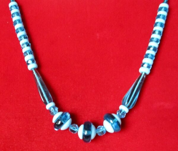 Deco Turquoise & Baby Blue  Crystal Bead Necklace - Image 4