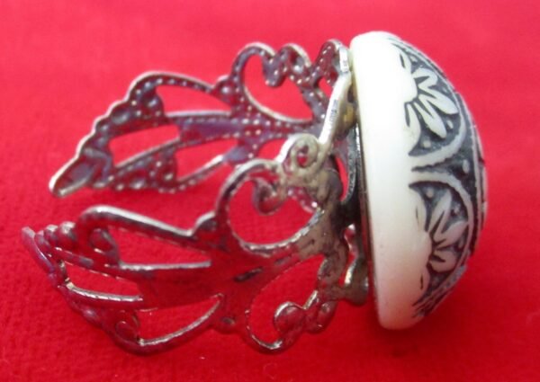 Antique Adjustablet Button Ring - Image 5