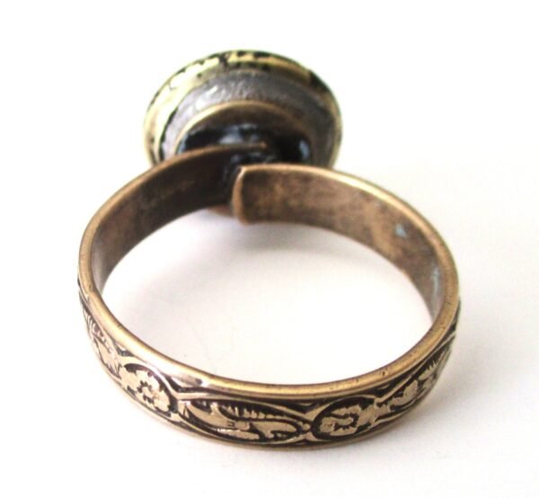 Antique Adjustable Button Ring - Image 3