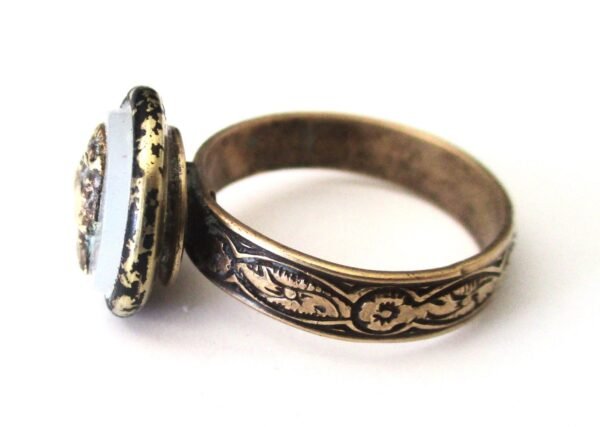 Antique Adjustable Button Ring - Image 4
