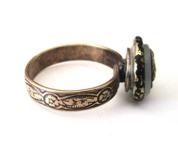 Antique Adjustable Button Ring - Image 2