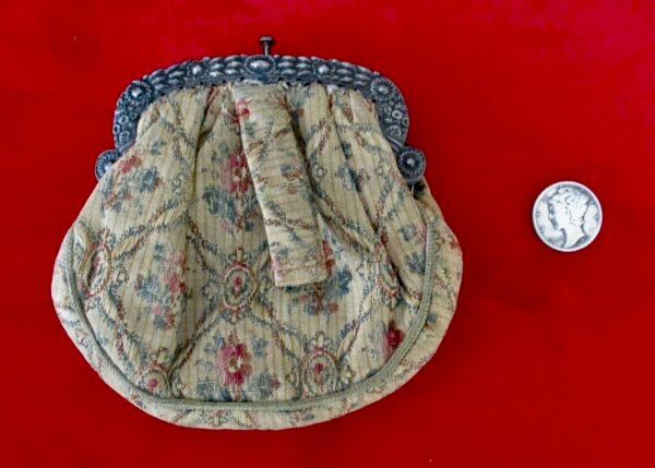 Antique Victorian Fabric & Sterling Silver Change Purse - Pristine Condition - Image 3