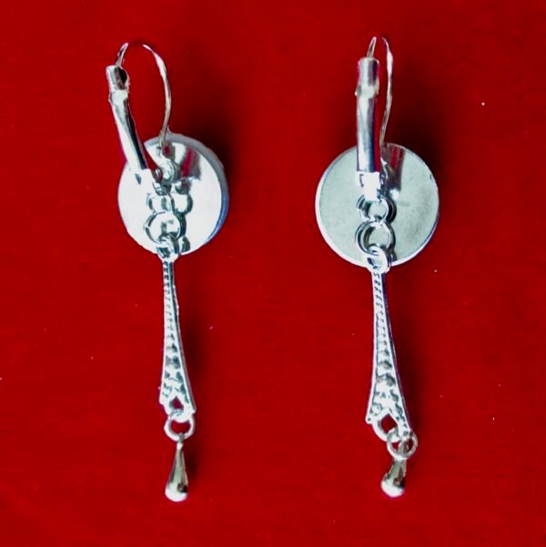 Pair of Vintage Portrait Earrings With Stenciling & Omega Backs - Image 6