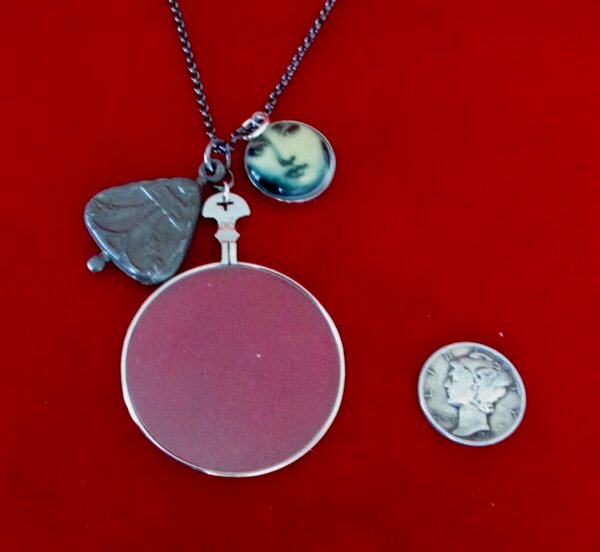 Vintage Gunmetal Necklace With 3 Pendants/Boho/Steampunk - Image 6