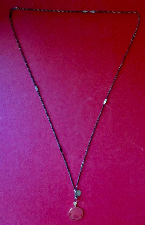 Vintage 48-Inch Gunmetal Necklace With Stations & 3-Pendants - Image 3