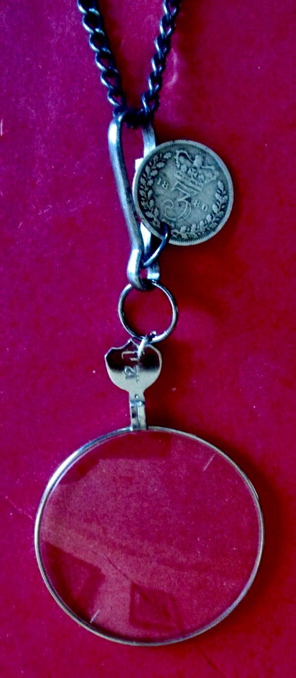Vintage 48-Inch Gunmetal Necklace With Stations & 3-Pendants - Image 5