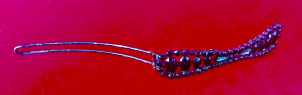 Antique Set of (3) French Jet Black Barrettes - Image 5