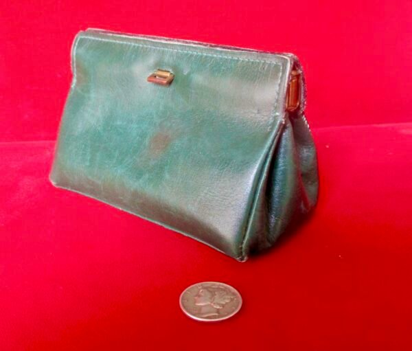 Vintage Leather Double-Sided Change Purse from France