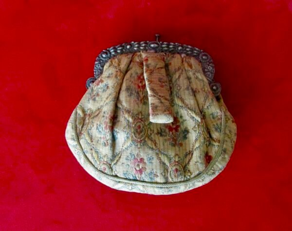 Antique Victorian Fabric & Sterling Silver Change Purse - Pristine Condition