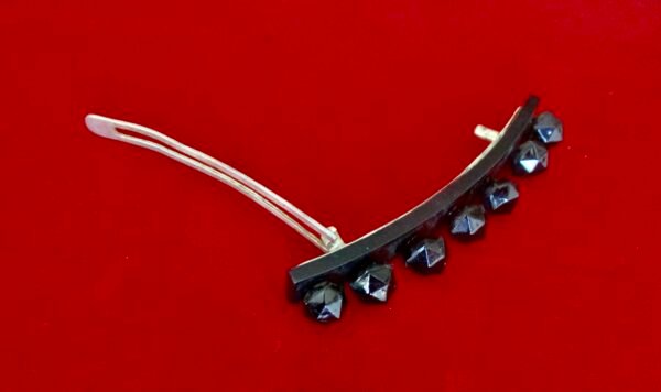Antique Victorian French Jet (Black Glass) Barrette - Image 6