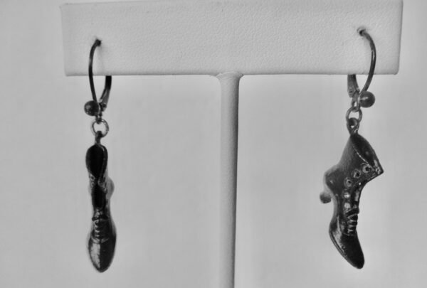 Pair of Rare Gunmetal Earrings of Victorian Ladies Boots/Boho/HIppie/Steampunk - Image 9