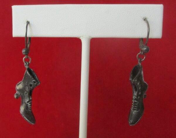 Pair of Rare Gunmetal Earrings of Victorian Ladies Boots/Boho/HIppie/Steampunk - Image 5