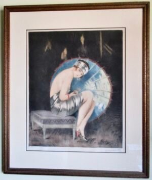 William Ablett: The Blue Parasol" Etching Under Glass - Signed and Stamped